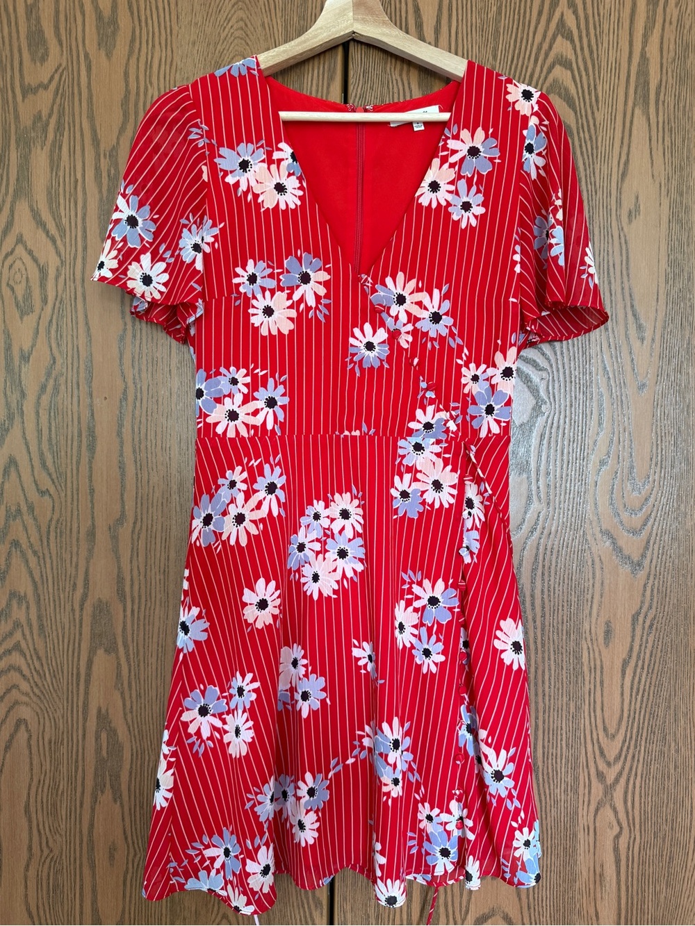 Madewell Button-Wrap Dress in “Daisy Society”, Size 0